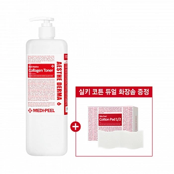 Тонер для лица с коллагеном+хлопковые диски 40 шт. Aesthe Derma Red Marine Collagen Toner+Cotton Pad 40 pcs