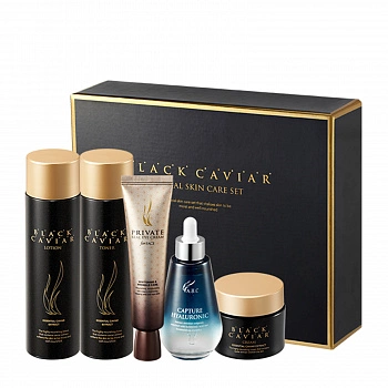 Набор премиальной корейской косметики с черной икрой Black Caviar Special Skin Care Set