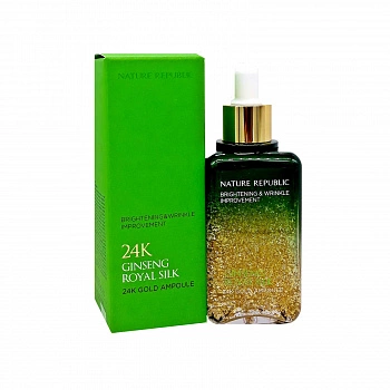 Антивозрастная ампула с экстрактом шестилетнего женьшеня 24K Ginseng Royal Silk Gold Ampoule