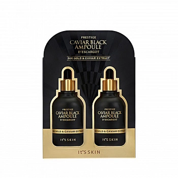 Набор из двух сывороток для лица с черной икрой Prestige Caviar Black Ampoule D'escargot
