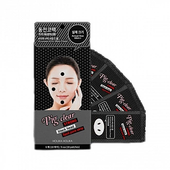 Точечные патчи для очищения пор 6шт Pig Clear Strong Blackhead Spot Pore Strip 6ea